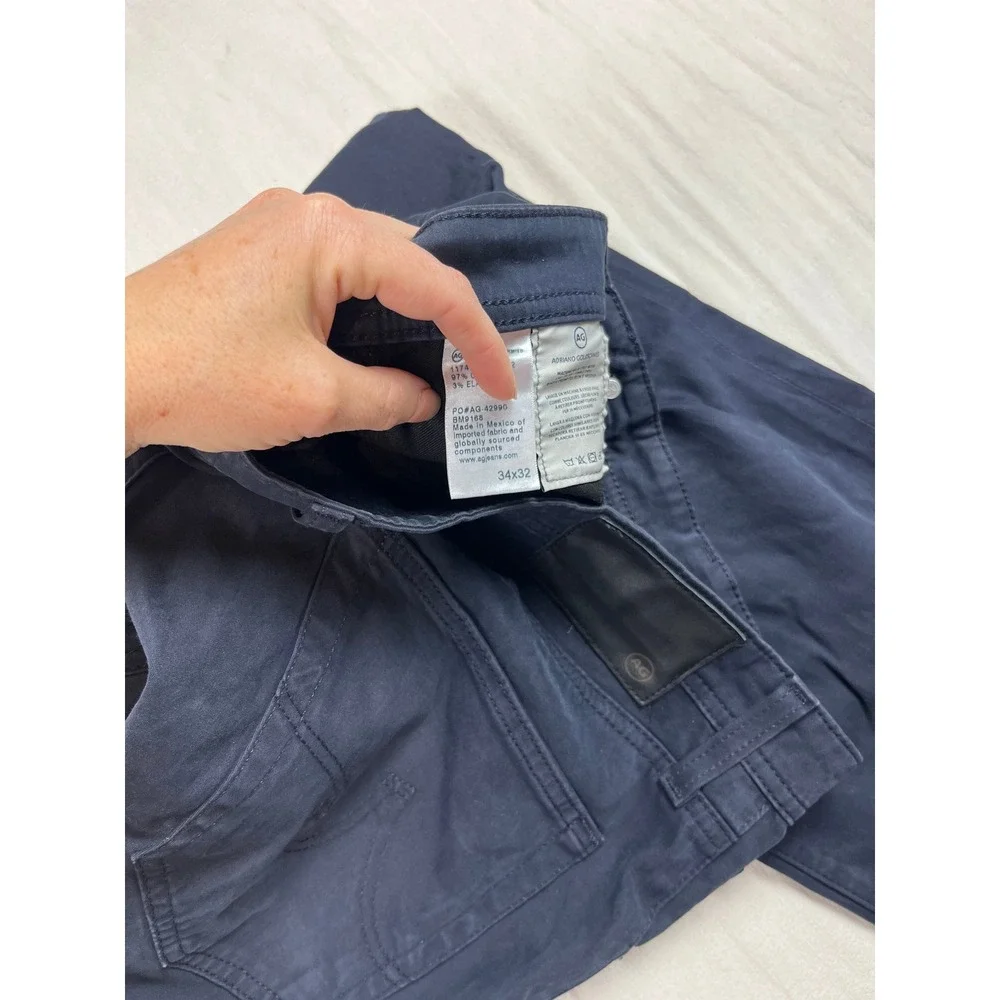 AG Adriano Goldschmied The Graduate Tailored Leg Navy Blue Pants 34x32‎